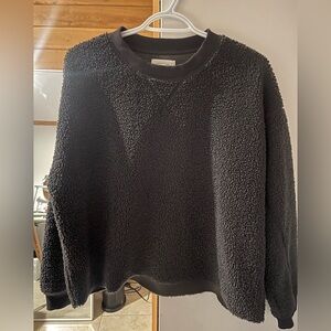American Eagle Cozy Black Sherpa Sweatshirt